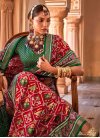 Green and Red Patola Silk Trendy Classic Saree - 1