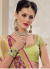 Opulent Banarasi Silk Fuchsia and Mint Green Contemporary Style Saree - 2