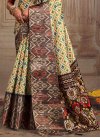 Coffee Brown and Cream Traditional Designer Saree For Ceremonial - 3