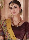 Coffee Brown and Gold Embroidered Work Contemporary Saree - 1