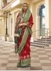 Patola Silk Print Work Green and Red Trendy Classic Saree - 3