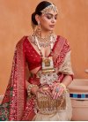 Beige and Red Designer Contemporary Style Saree - 1