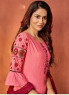 Hot Pink and Red Readymade Designer Salwar Suit For Ceremonial - 1