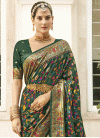 Woven Work Tussar Silk Designer Contemporary Saree - 1