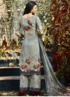 Grey and Silver Color Palazzo Style Pakistani Salwar Suit - 1