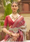 Beige and Red Trendy Classic Saree - 2