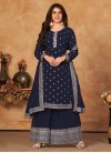 Faux Georgette Embroidered Work Designer Palazzo Salwar Suit - 2