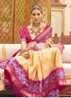 Patola Silk Gold and Rose Pink Designer Contemporary Saree - 3