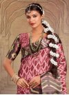 Brown and Pink Designer Contemporary Style Saree For Ceremonial - 2