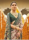 Beige and Green Designer Traditional Saree For Festival - 1