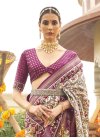 Patola Silk Beige and Purple Designer Contemporary Style Saree For Ceremonial - 2