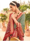 Print Work Green and Red Traditional Designer Saree - 1