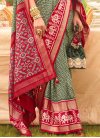 Print Work Green and Red Traditional Designer Saree - 2