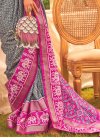 Patola Silk Grey and Rose Pink Designer Traditional Saree For Ceremonial - 2