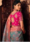 Grey and Rose Pink Banarasi Silk Traditional Designer Saree - 1