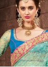 Versatile  Beads Work Faux Georgette Light Blue and Turquoise Designer Traditional Saree - 2