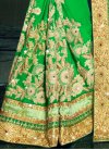 Baronial Embroidered Work Raw Silk Beige and Mint Green Half N Half Saree For Party - 2