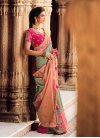 Aqua Blue and Rose Pink Banarasi Silk Designer Contemporary Style Saree - 1