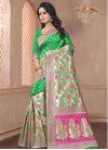 Beige and Hot Pink Traditional Saree For Ceremonial - 1