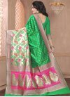 Beige and Hot Pink Traditional Saree For Ceremonial - 2