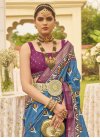 Light Blue and Purple Patola Silk Designer Contemporary Style Saree - 2