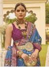 Light Blue and Purple Patola Silk Designer Contemporary Style Saree - 1