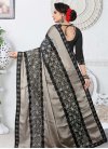 Black and Silver Color Embroidered Work Silk Georgette Traditional Designer Saree - 2
