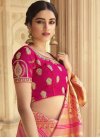 Magenta and Salmon Embroidered Work Designer Traditional Saree - 1