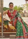 Patola Silk Green and Red Print Work Trendy Classic Saree - 2