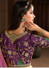 Silk Olive and Violet Traditional Designer Saree For Ceremonial - 2