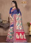 Beige and Blue Banarasi Silk Trendy Classic Saree - 1