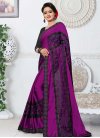Black and Purple Fancy Fabric Designer Contemporary Style Saree - 1