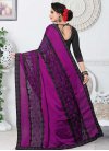 Black and Purple Fancy Fabric Designer Contemporary Style Saree - 2