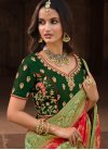 Silk Aloe Veera Green and Red Woven Work Traditional Designer Saree - 2