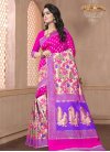 Banarasi Silk Thread Work Beige and Rose Pink Contemporary Style Saree - 1