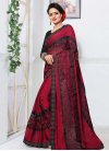 Embroidered Work Fancy Fabric Designer Traditional Saree - 1