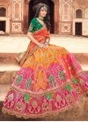 Banarasi Silk Embroidered Work Mustard and Rose Pink Trendy Designer Lehenga Choli - 3
