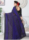 Fancy Fabric Black and Navy Blue Trendy Designer Saree For Ceremonial - 2