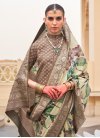 Brown and Sea Green Silk Traditional Designer Saree - 1