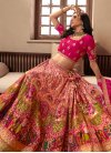 Banarasi Silk Peach and Rani Designer Lehenga Choli - 2