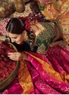 Mustard and Rose Pink Banarasi Silk A Line Lehenga Choli For Bridal - 4