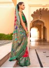 Green and Red Silk Blend Designer Contemporary Saree - 1