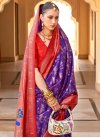 Woven Work Purple and Red Designer Contemporary Style Saree - 1
