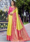 Rose Pink and Yellow Designer Contemporary Saree For Casual - 1