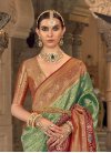 Green and Maroon Banarasi Silk Traditional Designer Saree - 1