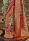 Green and Maroon Banarasi Silk Traditional Designer Saree - 2