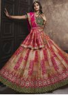 Banarasi Silk Peach and Rose Pink Designer Lehenga Choli - 3