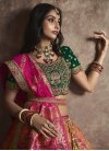 Banarasi Silk Peach and Rose Pink Designer Lehenga Choli - 2