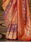 Woven Work Crimson and Orange Designer Traditional Saree - 2