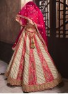 Off White and Rose Pink Banarasi Silk Designer Lehenga Choli - 2